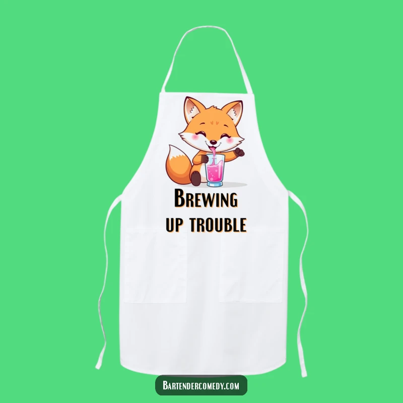 Funny Fox Bartender Apron: Cook or Mix with Playful Elegance!