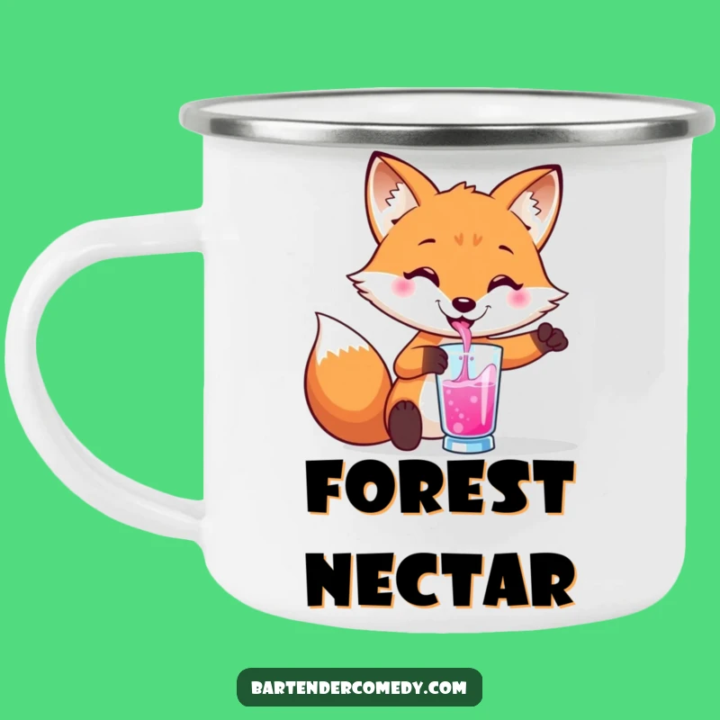 Wilderness Ready Funny Fox Bartender Camping Mug: Sip and Explore!