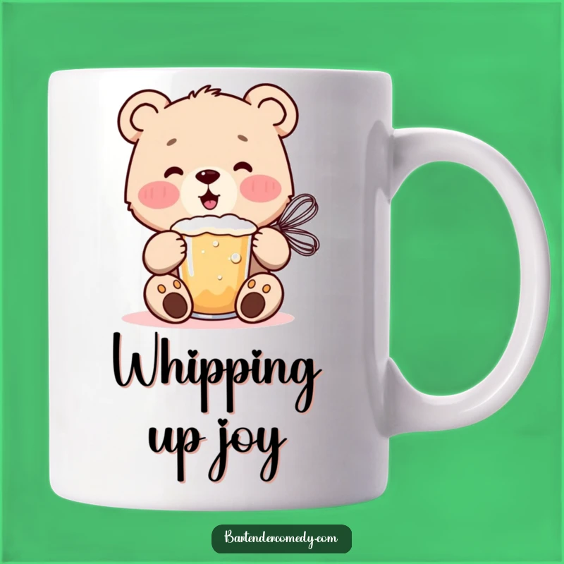 Funny Cheerful Bear Cub Mug: Happy Drink Mixer Gift!