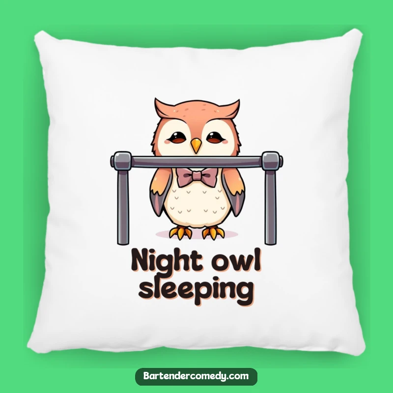 Funny Cute Owl Bartender Pillow: Cozy Comfort & Class Gift!