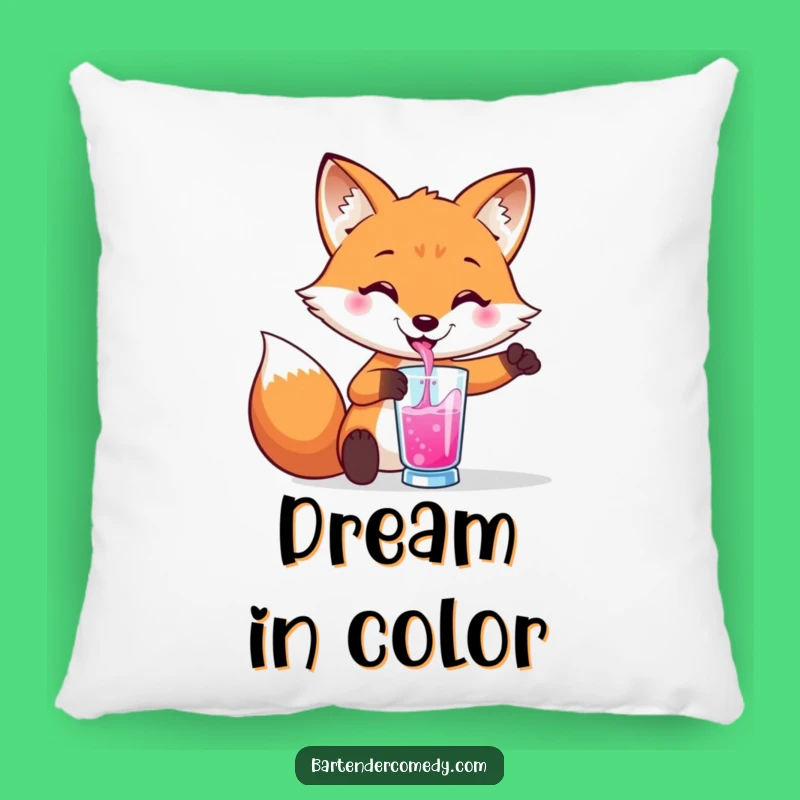 Funny Fox Bartender Pillow: Cozy Up with a Crafted Cocktail Companion!