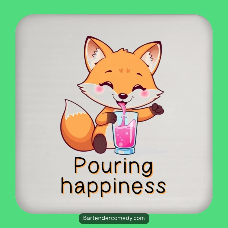Funny Fox Bartender Coaster: Protect Your Surfaces with Style!
