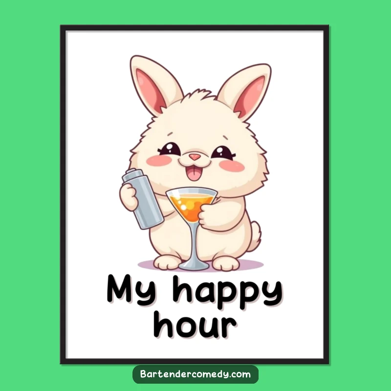 Funny Rabbit Mixologist Poster: Bring Cheers and Laughter to Your Walls!
