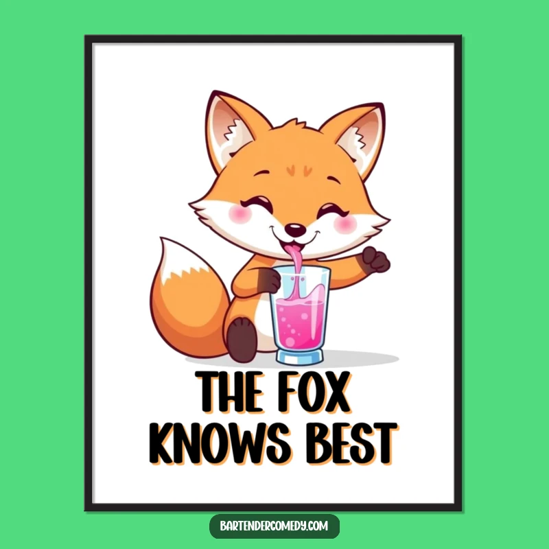 Funny Fox Pouring Drink Printable Wall Art: Free Downloadable Whimsical Decor