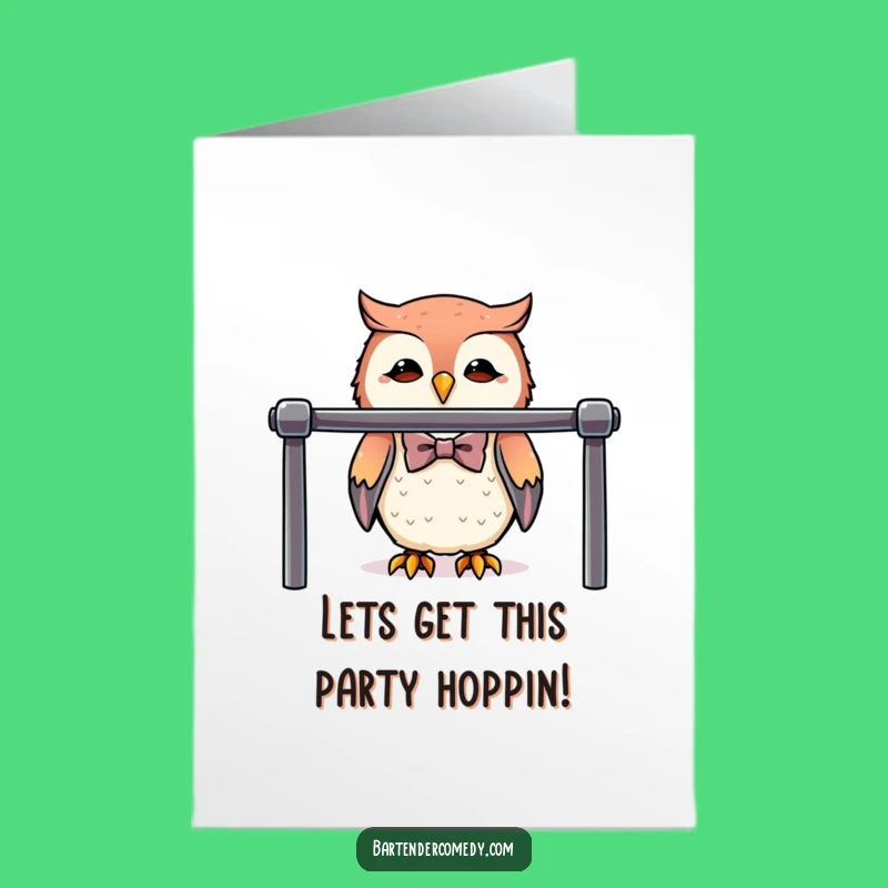 Free Printable Owl Bartender Birthday Card - Dapper, Humorous Downloadable Gift