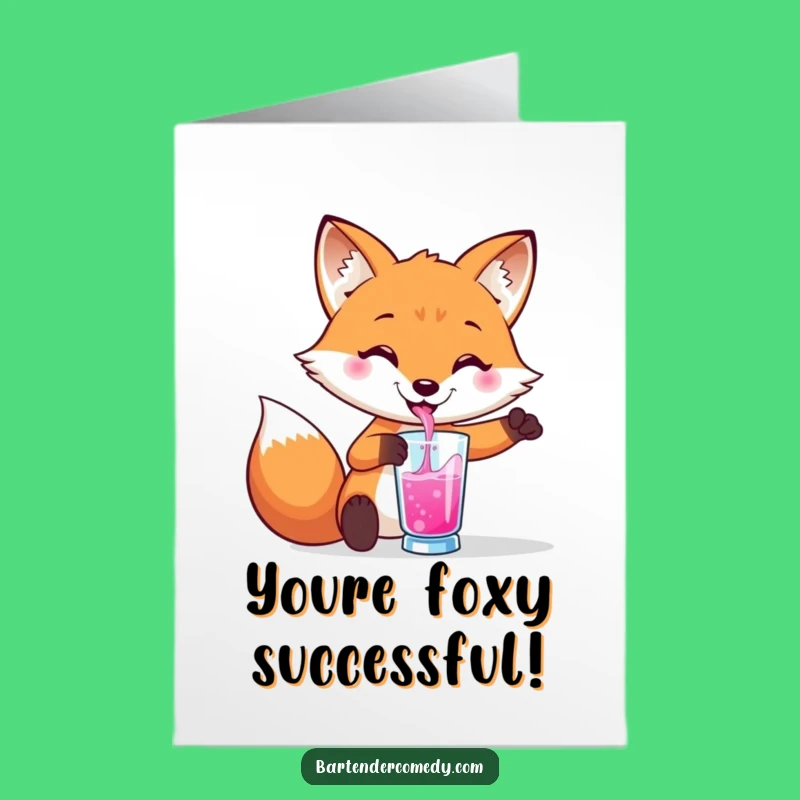 Free Printable Congratulations Card: Fox Pours a Toast