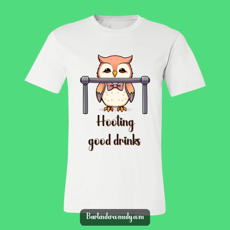 Funny Cute Owl Bartender T-Shirt: Classy & Hilarious Tee Gift!