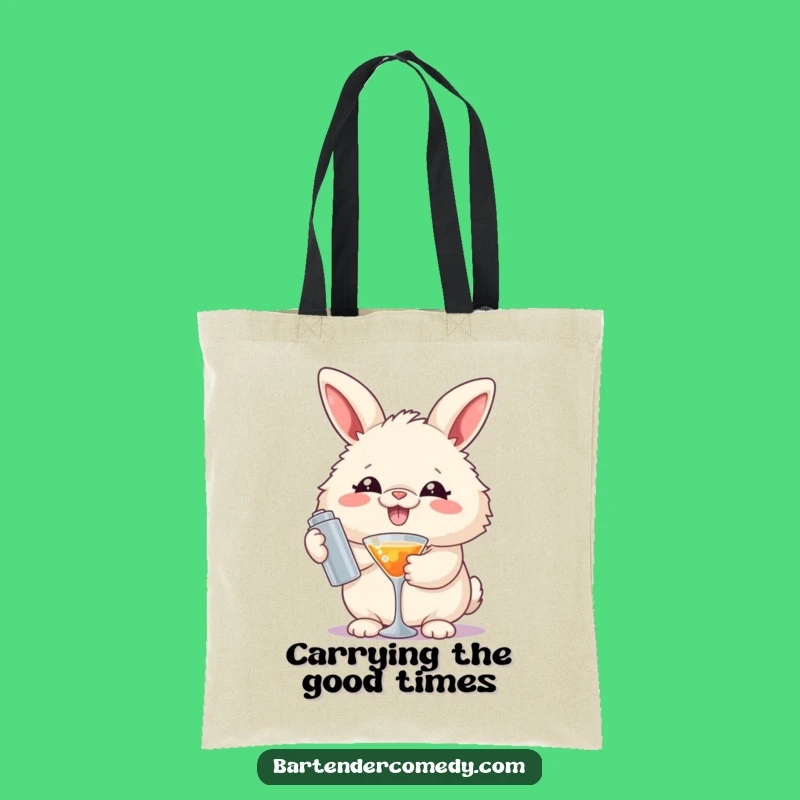 Funny Rabbit Mixologist Tote Bag: Carry Your Essentials with a Smile!
